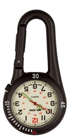 Klox Taschenuhr Mit Karabiner Befestigung Weißem Ziffernblatt Ideal Für Ärzte, Krankenschwestern