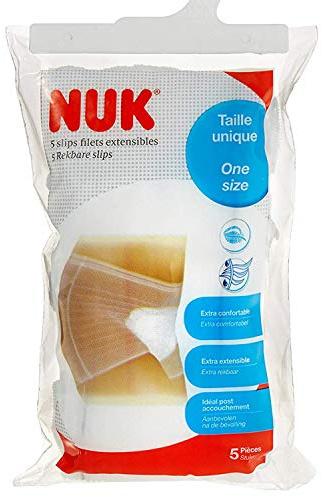 NUK Engångsbyxor moderskap - stretchiga nättrosor - en storlek - vit - 5 st