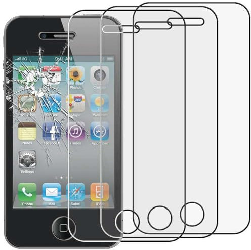ebestStar - kompatibel mit iPhone 4 Panzer Schutz Glas (x3 Stück) iPhone 4S Schutzfolie, 9H gehärte Schutzglas, HD Displayschutz, Ultrabeständig
