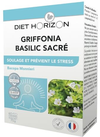 Diet horizon - Complement alimentaire Griffonia Basilic sacré - Formule Renforcée - 60 comprimés