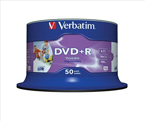 Verbatim DVD+R 16X Non-Printable Spindle Pack of 50 43651