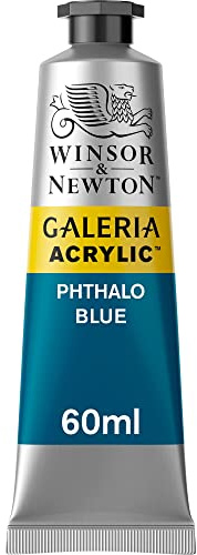 Winsor & Newton 2120516 Galeria Acrylic Paint, High Pigmentation, Non-fading, Butter Consistency, 60 ml Tube - Phthalo Blue