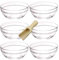 Viva Haushaltswaren #12710# 6 x Mini-Schüssel aus Glas (Ø 6cm), als Glasschälchen sowie als Dipschale, Dessertschale, Tapasschale geeignet (inkl. kleiner Holzschaufel 7,5cm)