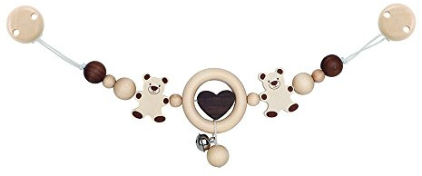 Heimess Pram Chain Bear with Clips (Nature)