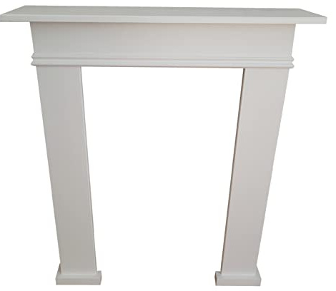 Kaminumrandung weiß Edel, Dekokamin, Kaminkonsole, Handarbeit