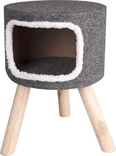 Flamingo griffoir pour Chat – Tonneau à Gratter pour Chat Nordic Home - 35x35x50 cm - Gris/Naturel/Blanc