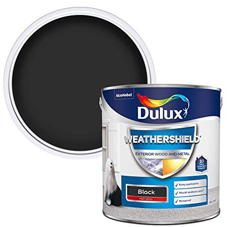 Dulux Weather Shield Exterior High Gloss Paint, 2.5 L - Black
