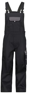 DASSY® Calais Zweifarbige Arbeitslatzhose - Größe 60 - SCHWARZ/ZEMENTGRAU