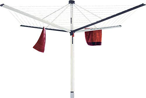 Blome Wäschespinne Superior DuoMatic 60 - Designer Wäscheständer aus Aluminium für den Garten inkl. Bodenhülse, Wäscheschirm mit 60m Wäscheleine, hochwertig & stabil, Made in Germany
