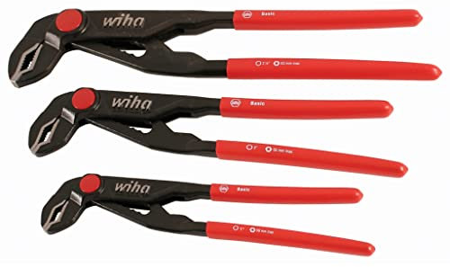 Wiha 32669 Wasserpumpenzangen-Set mit Druckknopf, verstellbar, 3-teilig