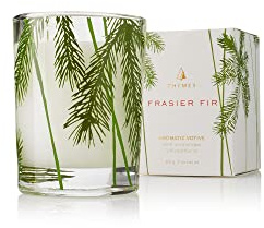 Thymes Frasier Fir Pine Needle Candle – Holiday Candles for Home Scented with Notes of Crisp Siberian Fir, Cedarwood & Sandalwood – Christmas Decor (2 oz)