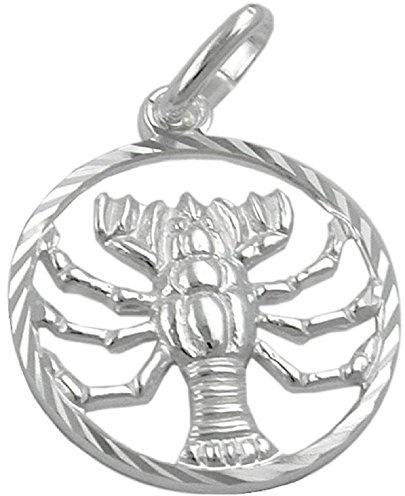 Gioielli Unisex ciondolo segno zodiacale cancro in 925 viennagold argento dimensioni 15 mm