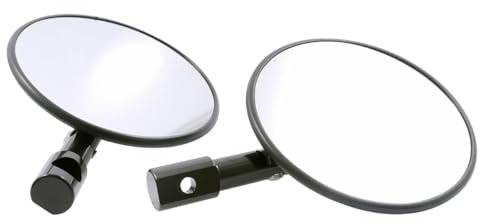 Spiegel Paar SHIN YO SUPERBIKE für Lenkerenden,Motorrad, rund, schwarz, verstellbar