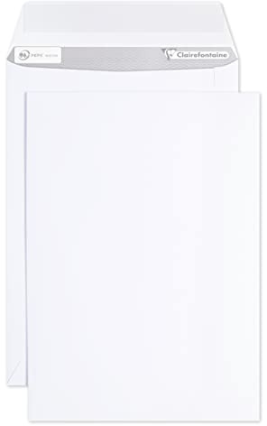 Clairefontaine 8044C - Conf. 250 buste B5 176x250 mm bianco 90g/m² bianche