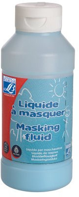 Lefranc Bourgeois 188319 Maskierflüssigkeit in Blau - 250ml Flasche für Schulfarben, Aquarellfarben, Gouache oder Zeichentusche