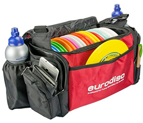 eurodisc Frisbee Disc Golf Sporttasche FATBAG | Platz für 18 Scheiben | 2 Getränkehalter | Wasserabweisendes Material | 2 Aussentaschen