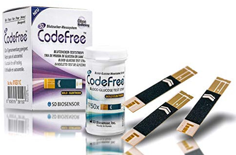 SD CodeFree Blutzuckerteststreifen 150 Stück, Teststreifen Blutzucker Sparpackung zur Diabetes-Messung (Zucker-Krankheit) zur Kontrolle - einfaches Testen - Tests ohne Blutzuckermessgerät