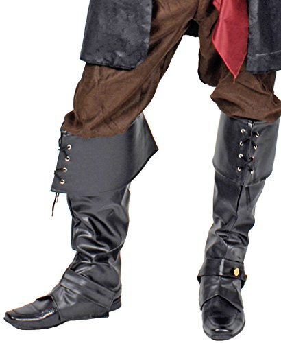 PARTY DISCOUNT Stiefelgamaschen Deluxe, schwarz, in Schnüroptik