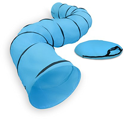 Trademark Innovations Tunnel per addestramento agilità e obbedienza per cani, con borsa per il trasporto e paletti, 40,6 m, colore: blu