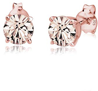 Elli Ohrringe Damen Ohrstecker Basic Funkelnd mit Kristallen in 925 Sterling Silber Rosé Vergoldet