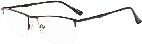 Eyekepper Half-Rim Spring Hinges Reading Glasses with Case (Gunmetal, 2.00)