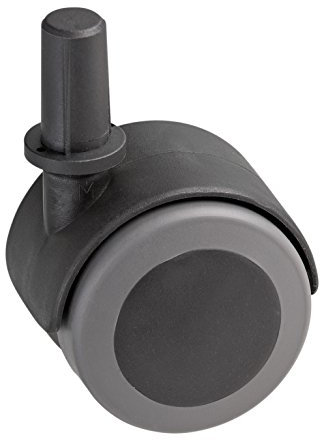 Metafranc Doppelrolle Ø 50 mm - mit Stift und Hülse - TPR-Rad - Weiche Lauffläche - Gleitlager - 50 kg Tragkraft / Transportrolle / Möbelrolle / Containerrolle / Parkettrolle / 800320