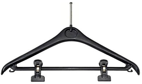 Visiodirect Lot de 10 Cintres Pince Jupe antivol 43cm Plastique