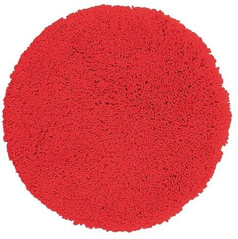 Spirella Badteppich Badematte Duschvorleger Mikrofaser Hochflor | flauschig | rutschhemmend | geeignet für Fußbodenheizung |60 cm Rund | Rot