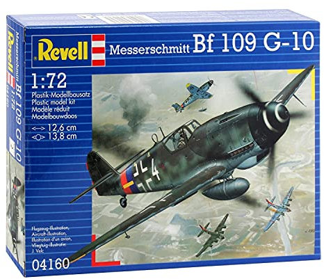Revell Modellbausatz Flugzeug 1:72 - Messerschmitt Bf109 G-10 im Maßstab 1:72, Level 3, originalgetreue Nachbildung mit vielen Details, 04160, Originalfarbe