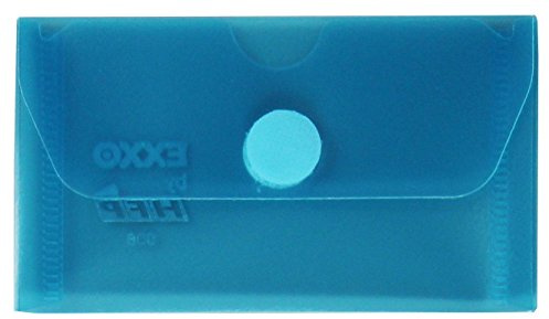 EXXO by HFP 90626 Visitenkartentasche mit Klettverschluss, 10 Stück, 105 x 63 mm breit, transparent blau