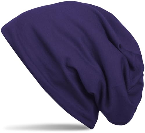 styleBREAKER Unisex Beanie Mütze Einfarbige mit Thermo-Fleece Futter, warme Winter Mütze gefüttert 04024008, Farbe:Lila