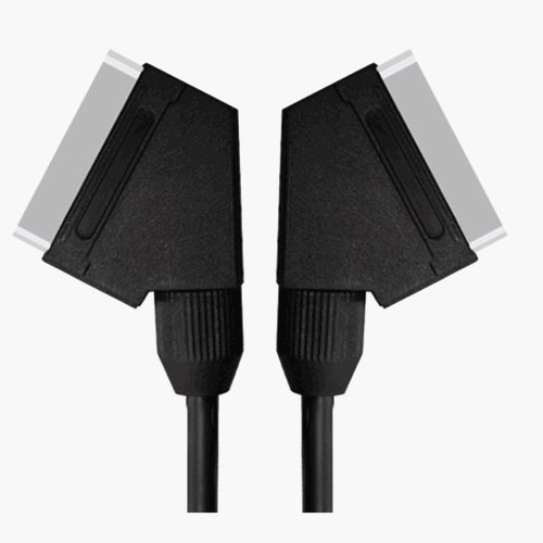 World of Data 10m Scart Cable - Fully Wired (All 21 Pins) - Nickel Plated - Male to Male (M-M) Lead - DVD - Video - Audio - TV - Set Top Box - Freeview