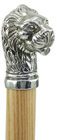 CAVAGNINI Bastone Leone di Lusso per Anziani Elegante da Uomo Donna Legno Faggio Verniciato su Misura Fino 97cm Maniglia Peltro Pregiato Incisione Personalizzata Scatola Regalo