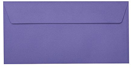 Paper24 je 25 DIN lang Briefumschläge mit Haftstreifen (ohne Fenster) 11x22 cm Lila