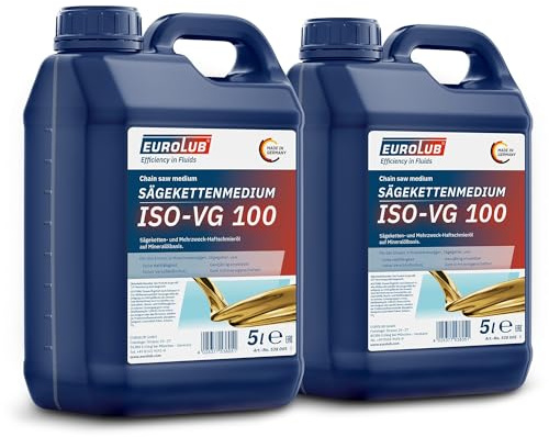 2 X 5 L = 10 litri EUROLUB olio per catene per seghe Medium ISO VG 100