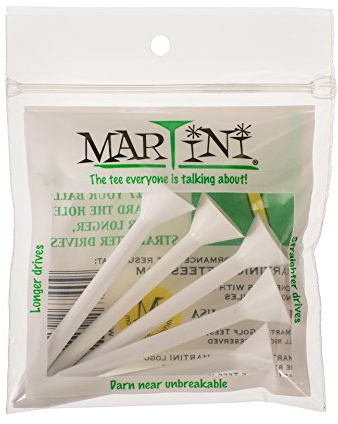 ProActive Sports Martini Golf 3-1/4 Durable Plastic Tees 5-Pack (White)