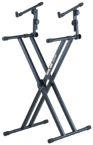 Quik Lok QL/642 Keyboardständer mit 2 Ebenen, doppelte Streben, schwarz [UK Import]