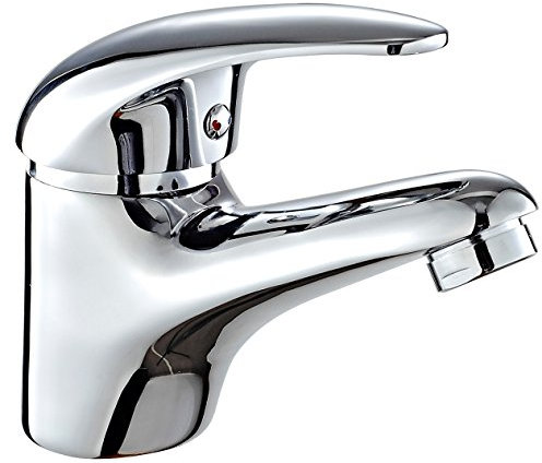 DP Grifería - Grifo monomando de lavabo, color plateado, serie Naranjo