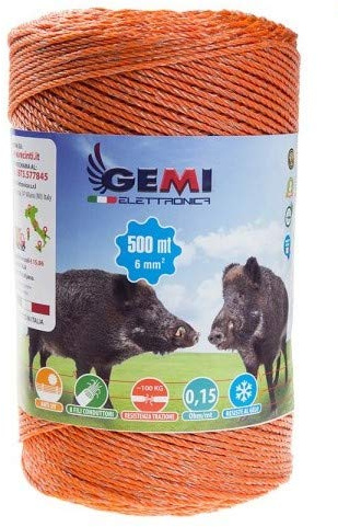 Pastor Eléctrico Gemi Hilo Conductor Redondo de 6 mm² para Cercas Eléctricas 500 Metros Gemi