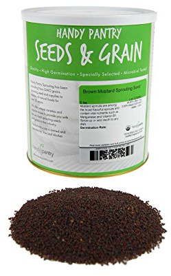 Organic Brown Mustard Sprouting Seeds: 5 Lb - Hot Mustard Seed: for Spices, Sprouts, Microgreens, Making Gourmet Mustard, Herb Gardening, More