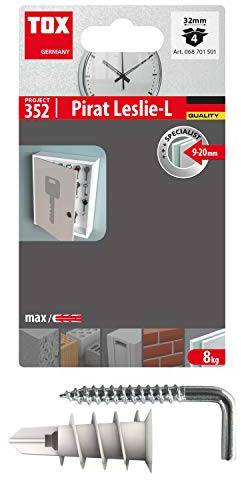 TOX Hakendübel Pirat-Leslie-L mit Gipskartondübel Spiral, 4 Stück, 068701501