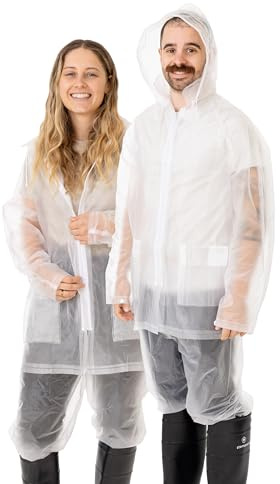 StanSport Raincoat Traje de Lluvia de Vinilo con Capucha para Hombre, Transparente, XXL
