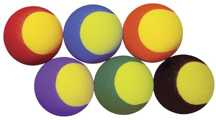 Sportime 1478724 High Bounce Foam Cut Tennis Trainer Set, 2-3/4, Assorted Colors (Pack of 6)