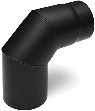 raik Rauchrohrbogen/Ofenrohrbogen 90° 3-teilig 160 mm Durchmesser ohne Reinigungsöffnung Stahlblech 2 mm Schwarz SH019-160-sw