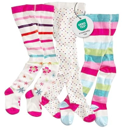 wellyou Kinderstrumpfhosen 3er Set, ecru, Gr. 110/116 (4 Jahre)