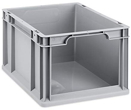 aidB Eurobox NextGen Store Front offen, 400x300x220 mm, robuste Regalbox mit Entnahmeöffnung, stapelbare Kunststoffkiste, ideal für die Industrie, 1 St