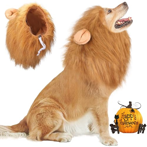 Vivifying Criniera di leone, costume con orecchie per animali regolabile (Marrone)