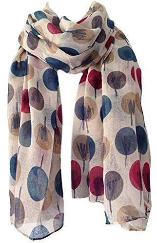 Purple Possum Scarf Beige Ivory Cream Sketch Tree Print, Ladies Wrap Shawl, Sarong Teal Maroon Red
