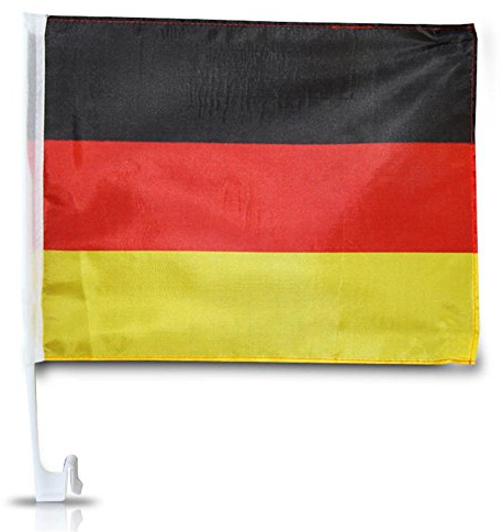 Idena 8310097 - Autofahne Deutschland, Größe 30 x 45 cm, Nationalflagge, schwarz, rot, gold, Fensterfahne, WM, Weltmeisterschaft, EM, Europameisterschaft, Fußball, Handball, Fanartikel, Autofenster