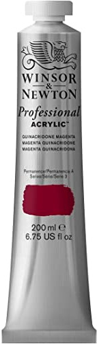 Winsor & Newton 200ml Professional Acrylic Colour Tube - Quinacridone Magenta